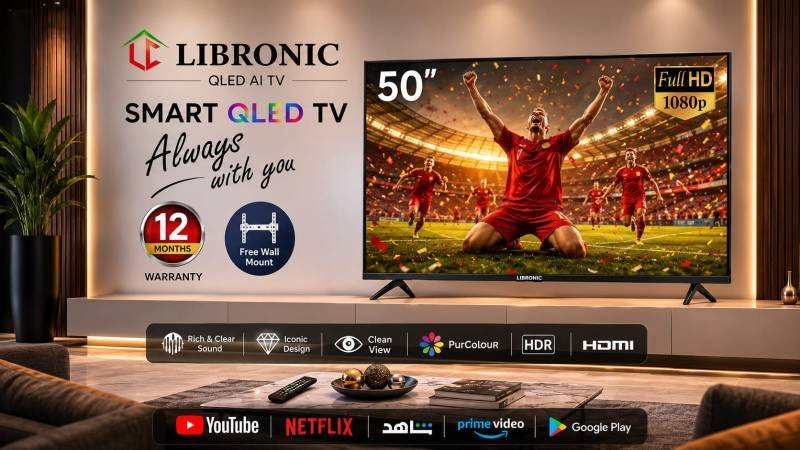 شاشة QLED LIBRONIC حجم 50